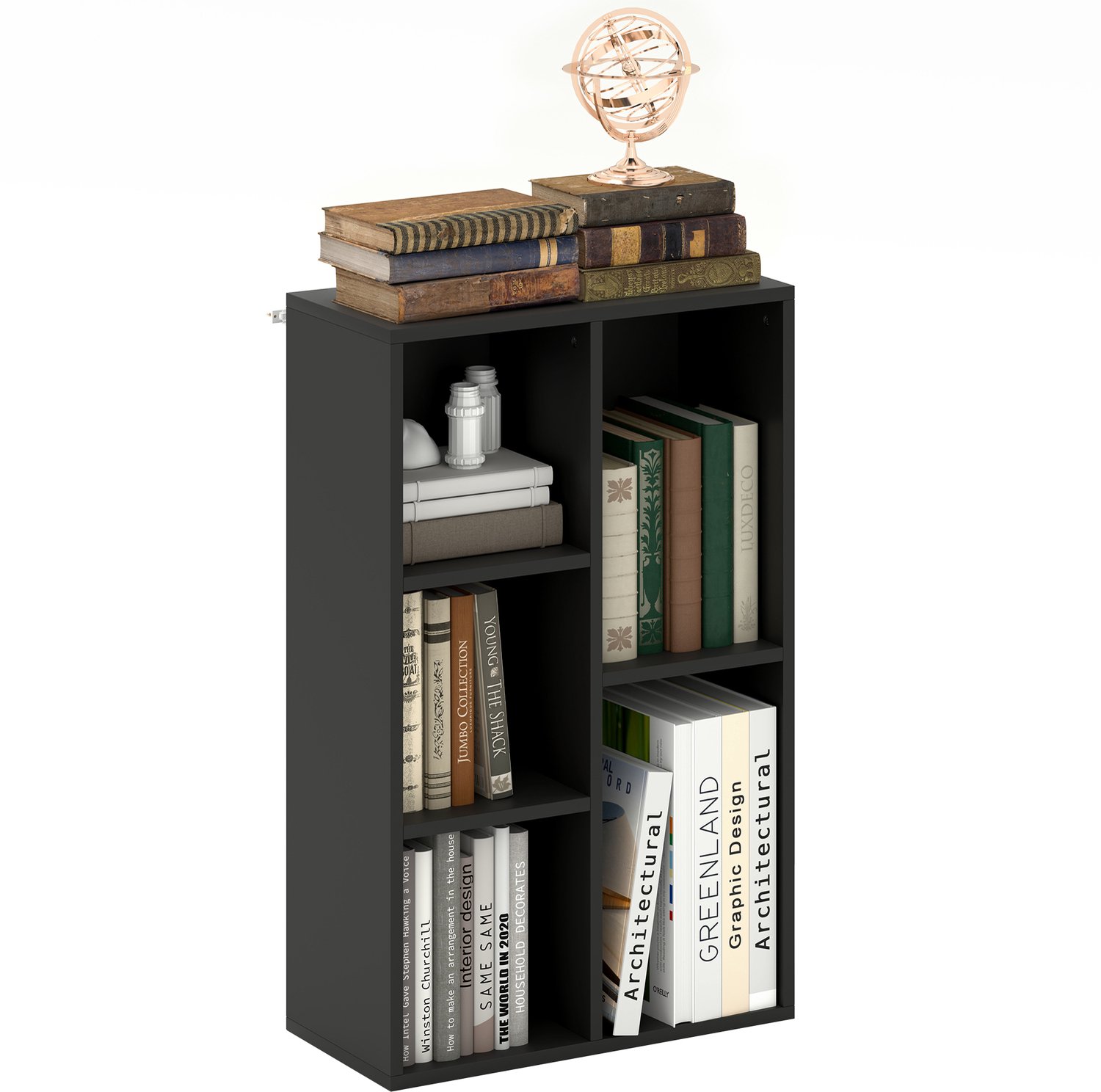 HOMCOM Boekenplank - Spaanplaat - 50x24x80cm - Zwart
