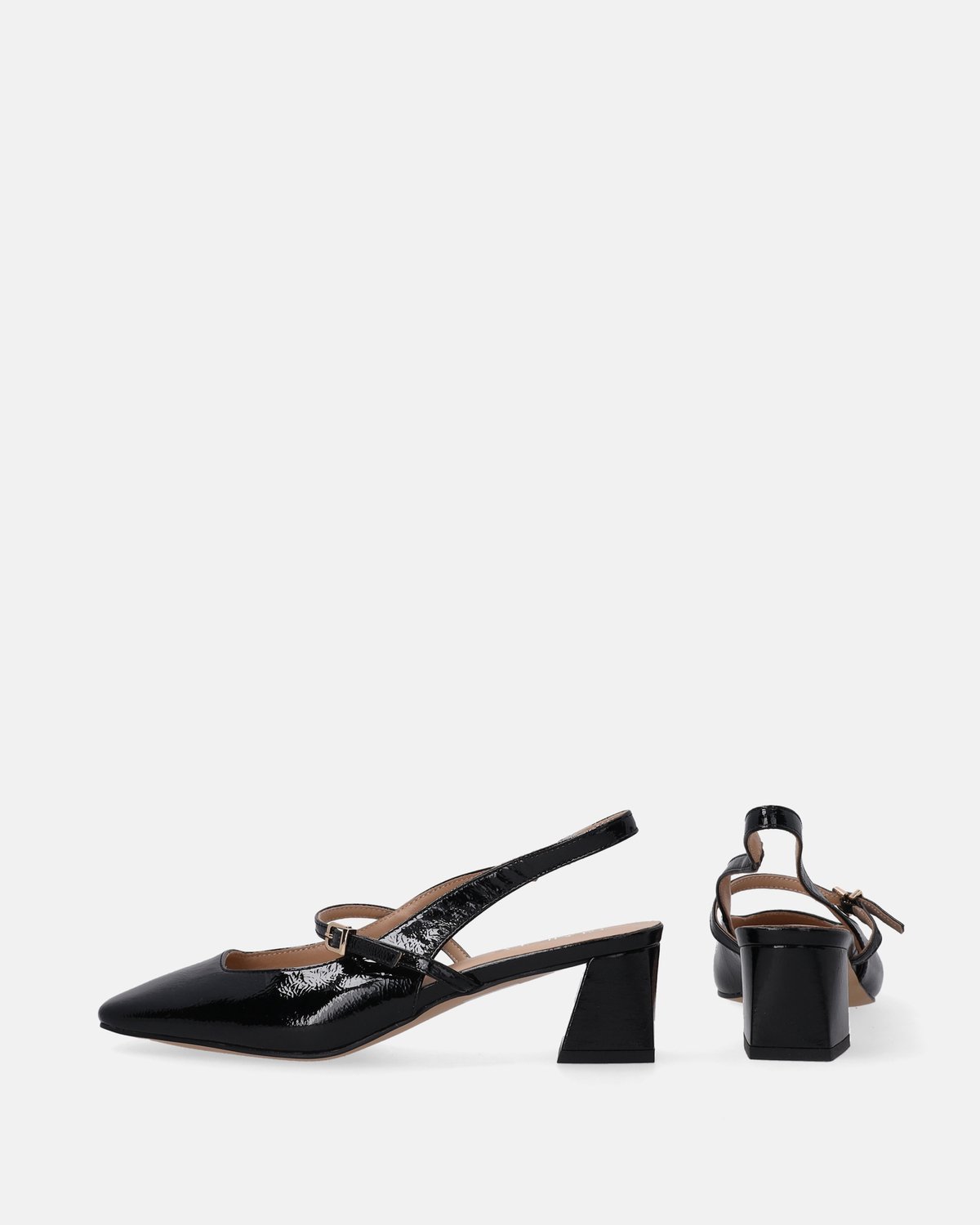 Zwarte pumps - Lakleer - Leren voering - Hakhoogte 5 cm