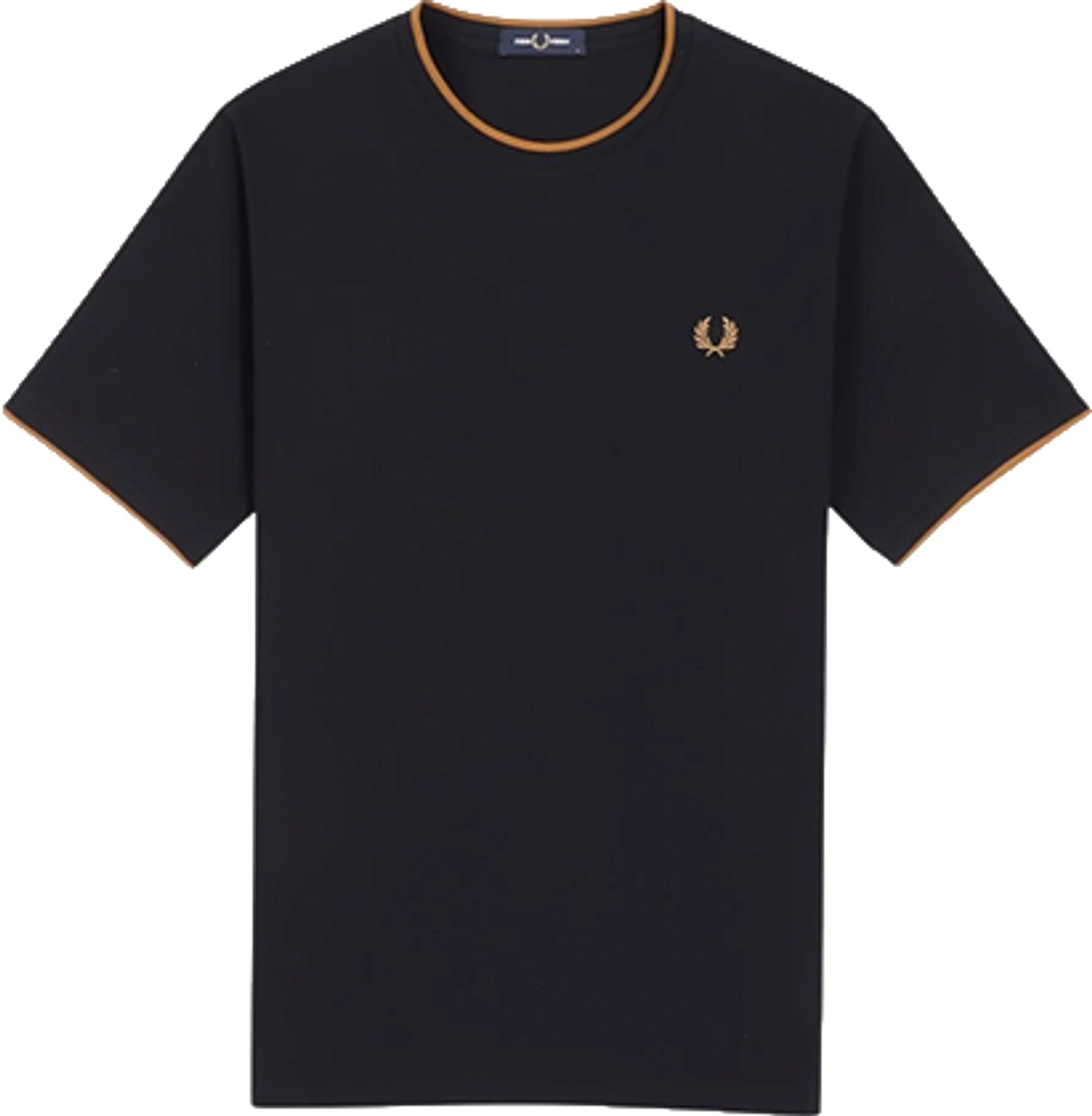 Fred Perry Trim Detail Crepe Pique T-Shirt Zwart