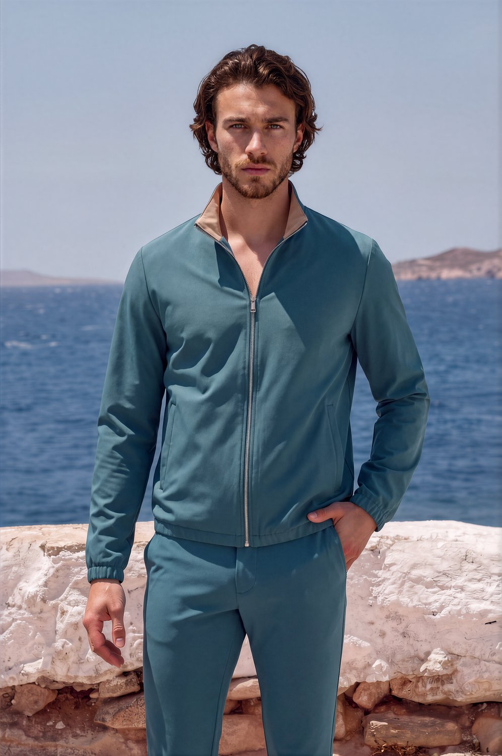 MI PIACE - Travel Men Jacket Reversible 202062 Teal Blue | Falcon - Maat : XXL