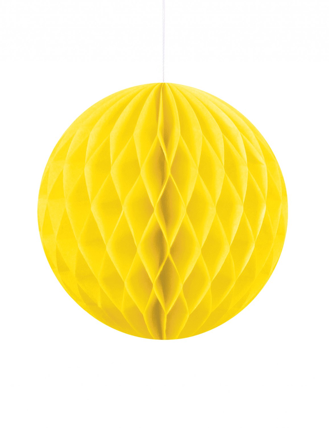 PARTYDECO - Kleine gele honingraat papieren bal 10 cm om op te hangen