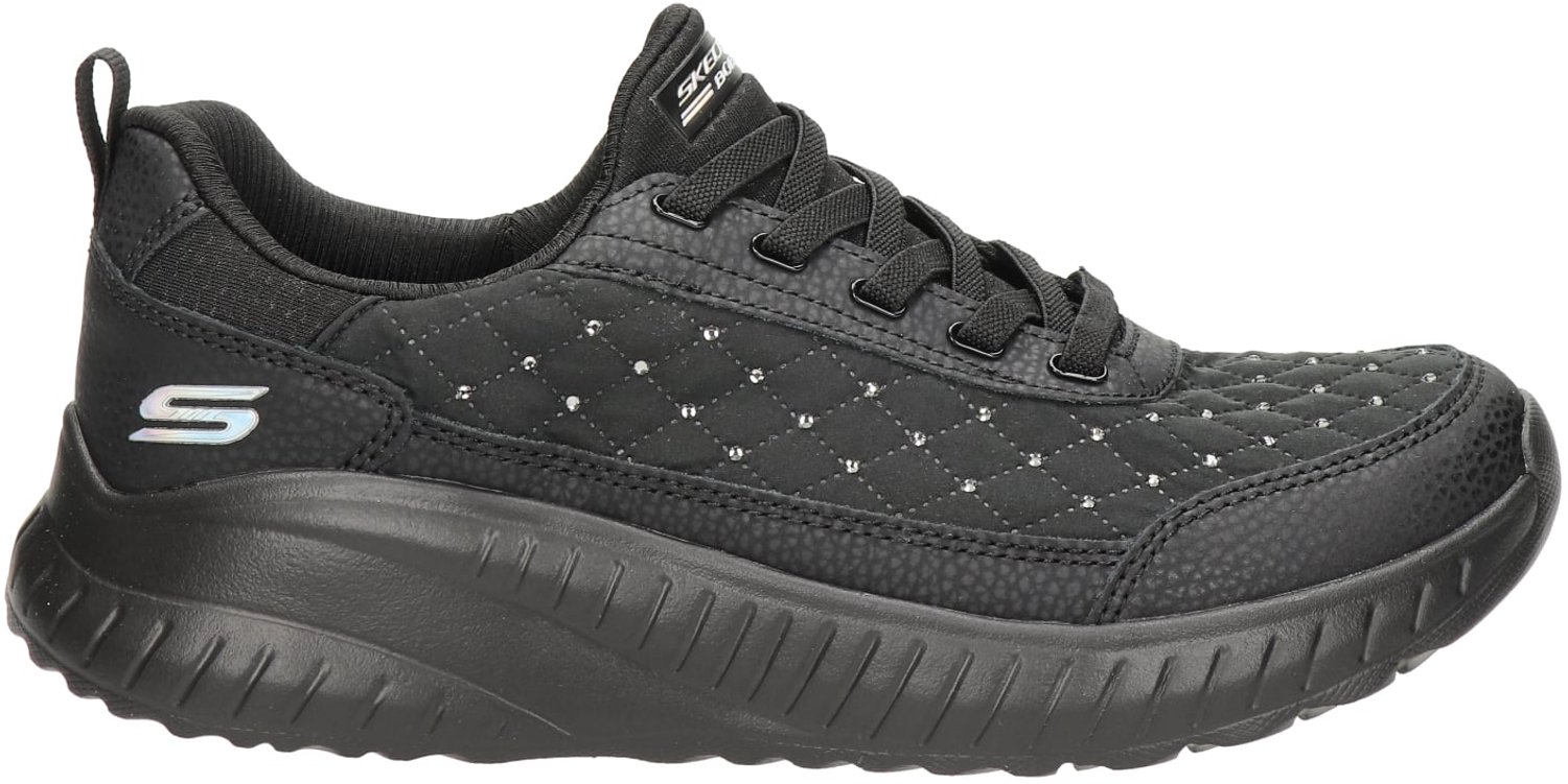 Skechers BOBS Sport Squad Chaos - Cozy Fit Crystal Rain dames sneaker - Zwart zwart - Maat 37