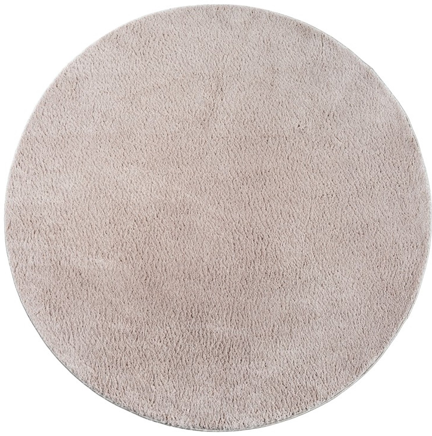 TapisTrend Harig tapijt Zand 120 cm rond Effen, wasbaar, antislip vloerkleed met een zachte pool van 19 mm voor de woonkamer, slaapkamer en eetkamer