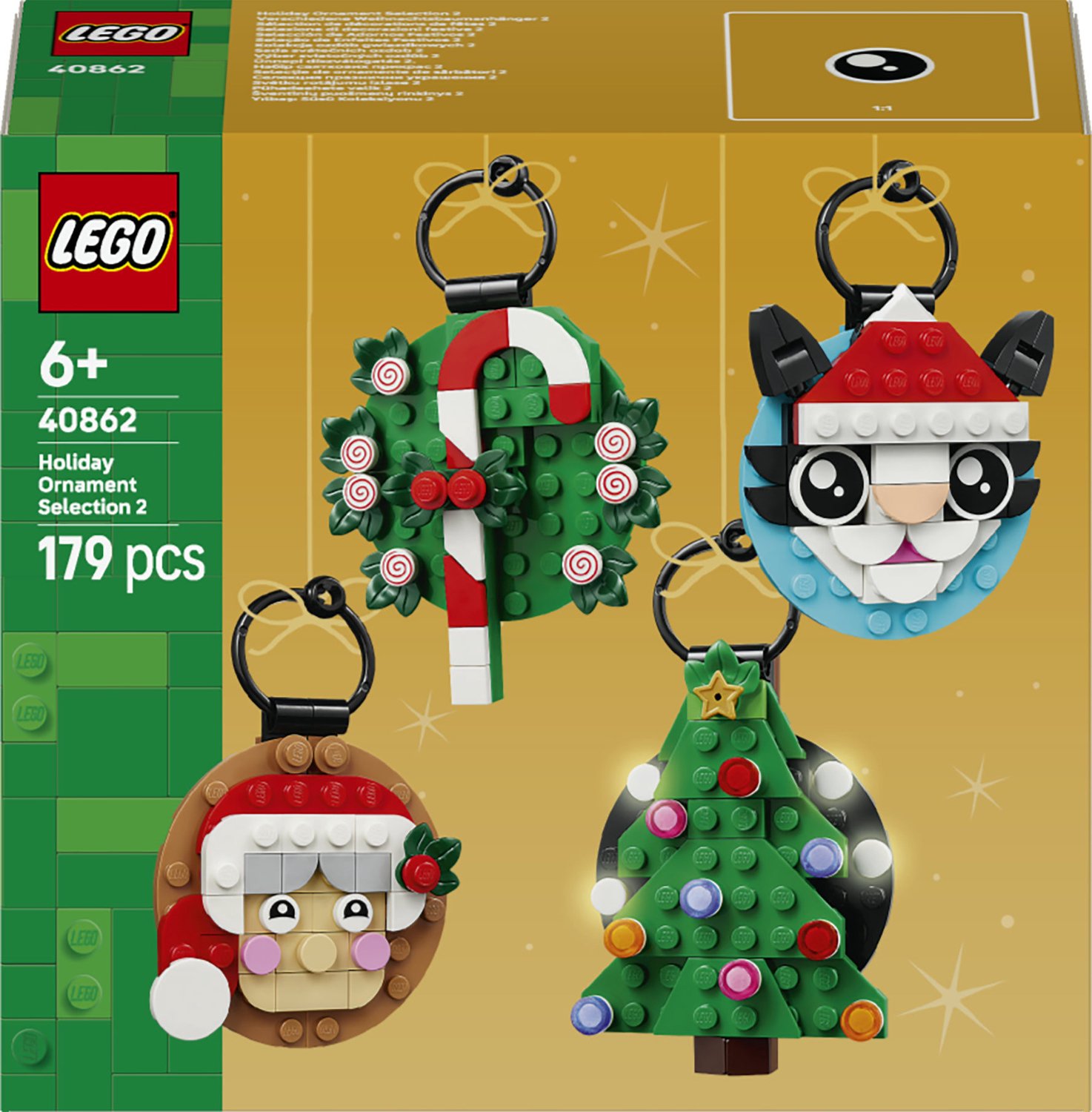 LEGO® Schattige Kerstversieringen 2 - Kerstdecoratie voor Kinderen Vanaf 6 Jaar - Ornamenten voor in de Kerstboom met Glow-in-the-Dark Elementen - Cadeautip voor Meisjes en Jongens - 40862