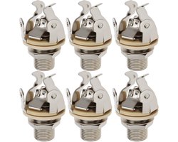 6pcs 1/4" Multi-Contact Mono Output Jack Full-Contact Jack Suitable for Guitar Bass - ShopVlot