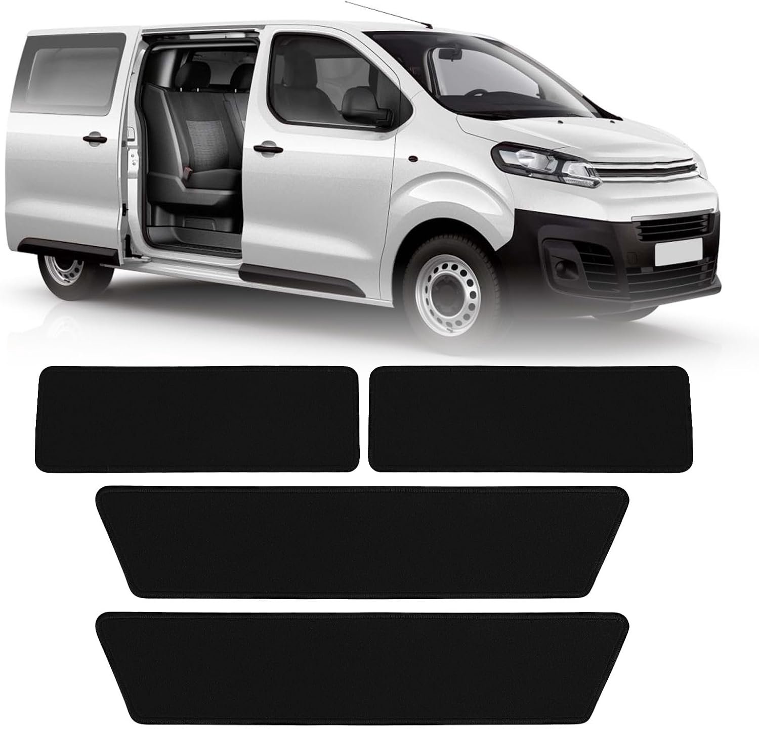 Auto vloermatten 4STK - voor 2016-2023 Citroen Jumpy, Peugeot Expert, Traveller, Opel Vivaro - nylon en velvet - ShopVlot