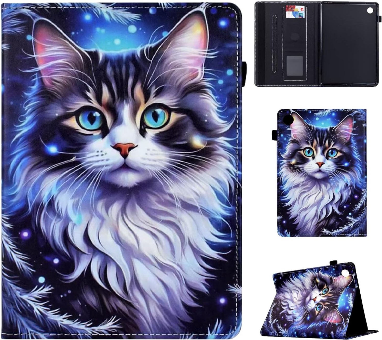 Beschermhoes compatibel met Huawei Mediapad M5 Lite 10,1 inch 2018, flip portefeuille cover met potloodhouder - ShopVlot