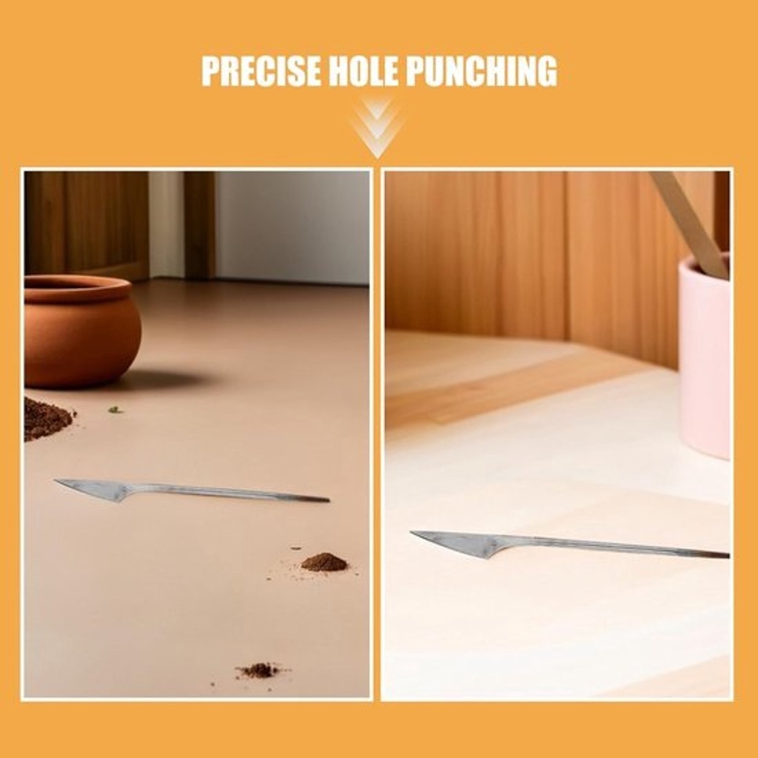 Pottenbakkerij Trim Tool - Kleisnijder Perforator - Keramiek Vormgeven - Driehoekig Ontwerp - 17.5 cm - Zilver