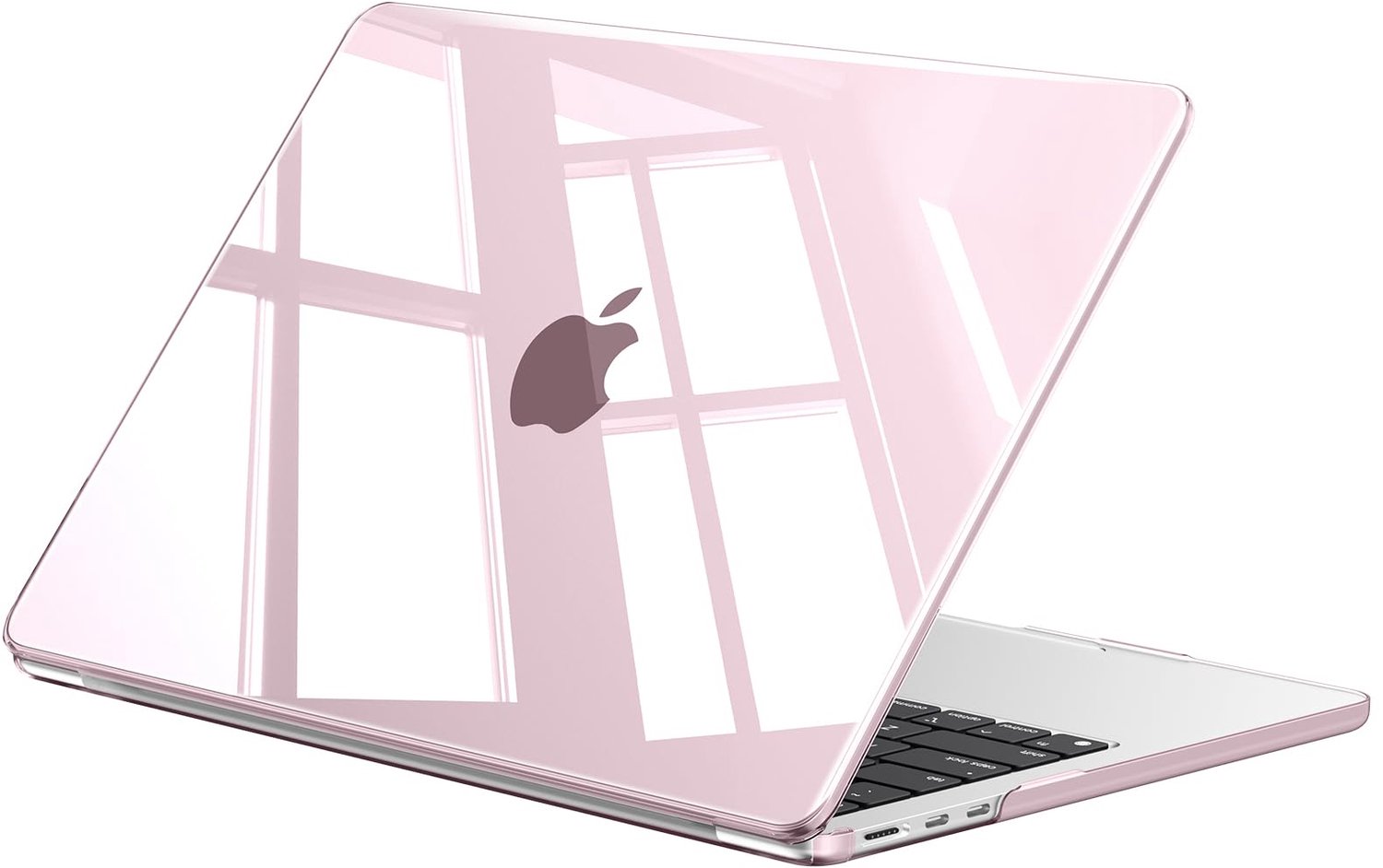 EooCoo Hoes voor MacBook Air 13 inch 2026 M5 M4 M3 M2, Kristal Roze