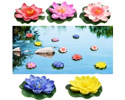 PERFETSELL 5 stuks drijvende bloemen voor vijvers, kunstschuim lotusbloemen