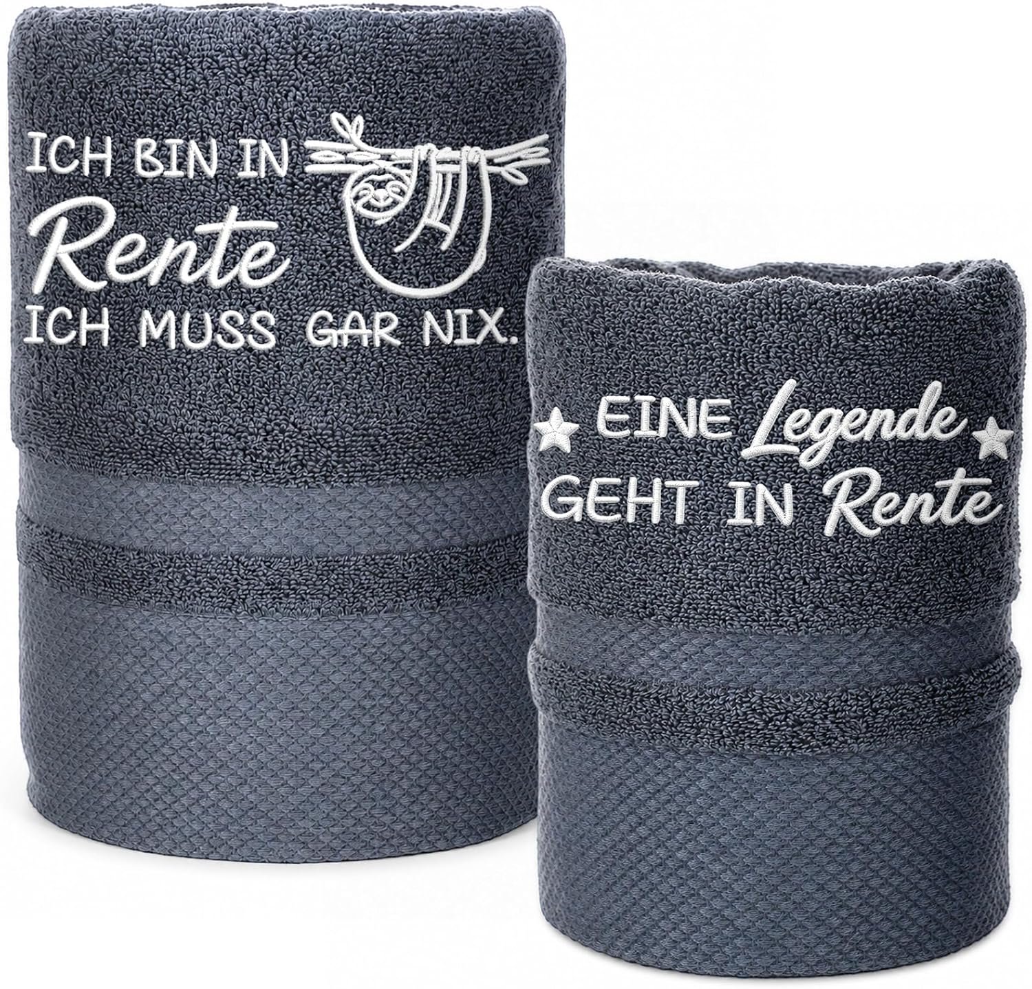 Handdoeken set 2-delig - 100% katoen - grappig pensioen cadeau - voor een ontspannen pensioen - Homevero