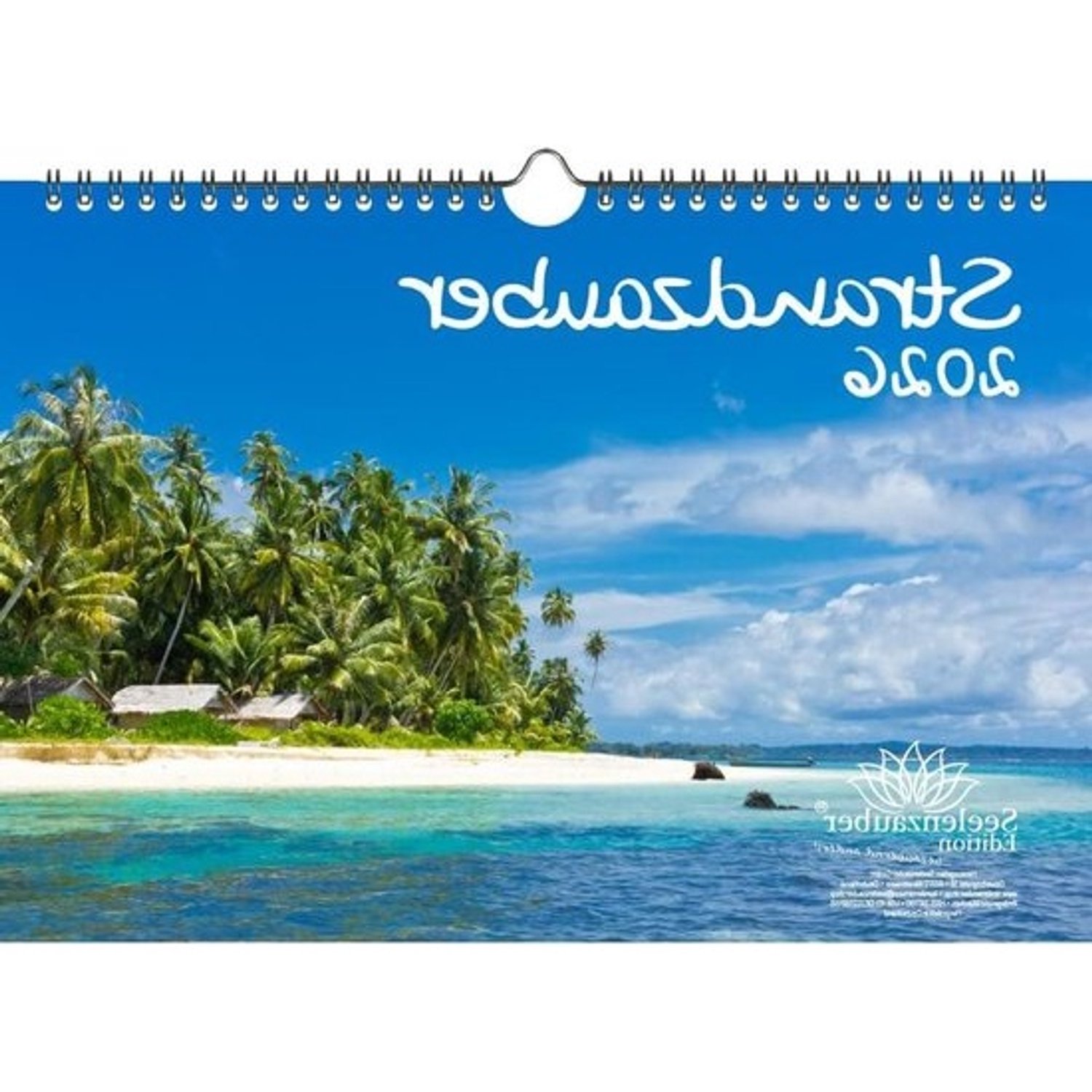 Wandkalender 2026 - Jaarkalender Planner - Vakantie Strand Dromen - Met Hangers Inclusief - A4 Liggen - Meerdere Kleuren