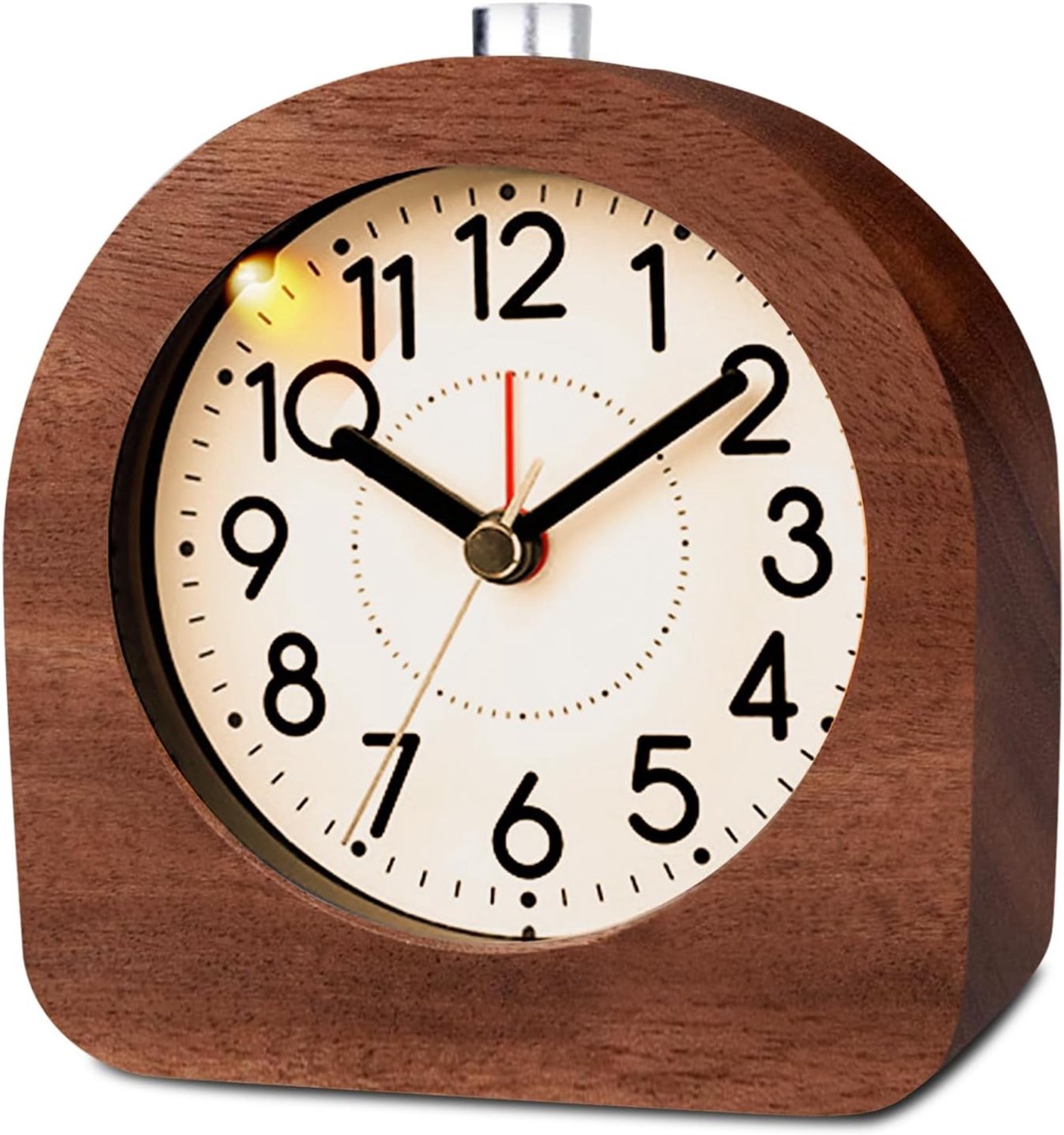 Houten Analoge Wekker - Hout - Werkt op Batterijen - Geruisloos en Elegant - Voor Slaapkamer en Kantoor