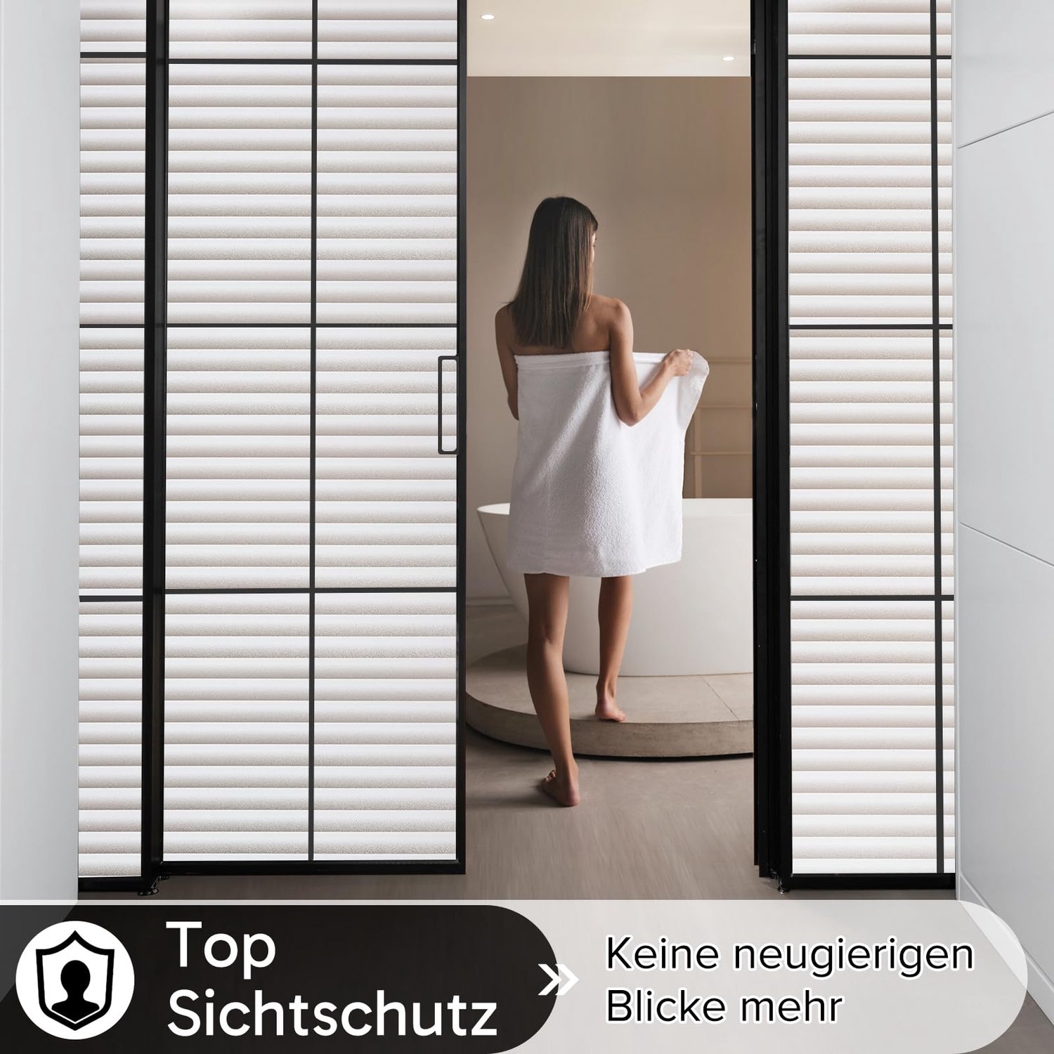 rabbitgoo Raamfolie Privacy Zelfklevende Statische Vinylsticker voor Ramen 44.5 x 200 cm, Hittewerend & UV-Bescherming Raamsticker, Herbruikbaar, Idea