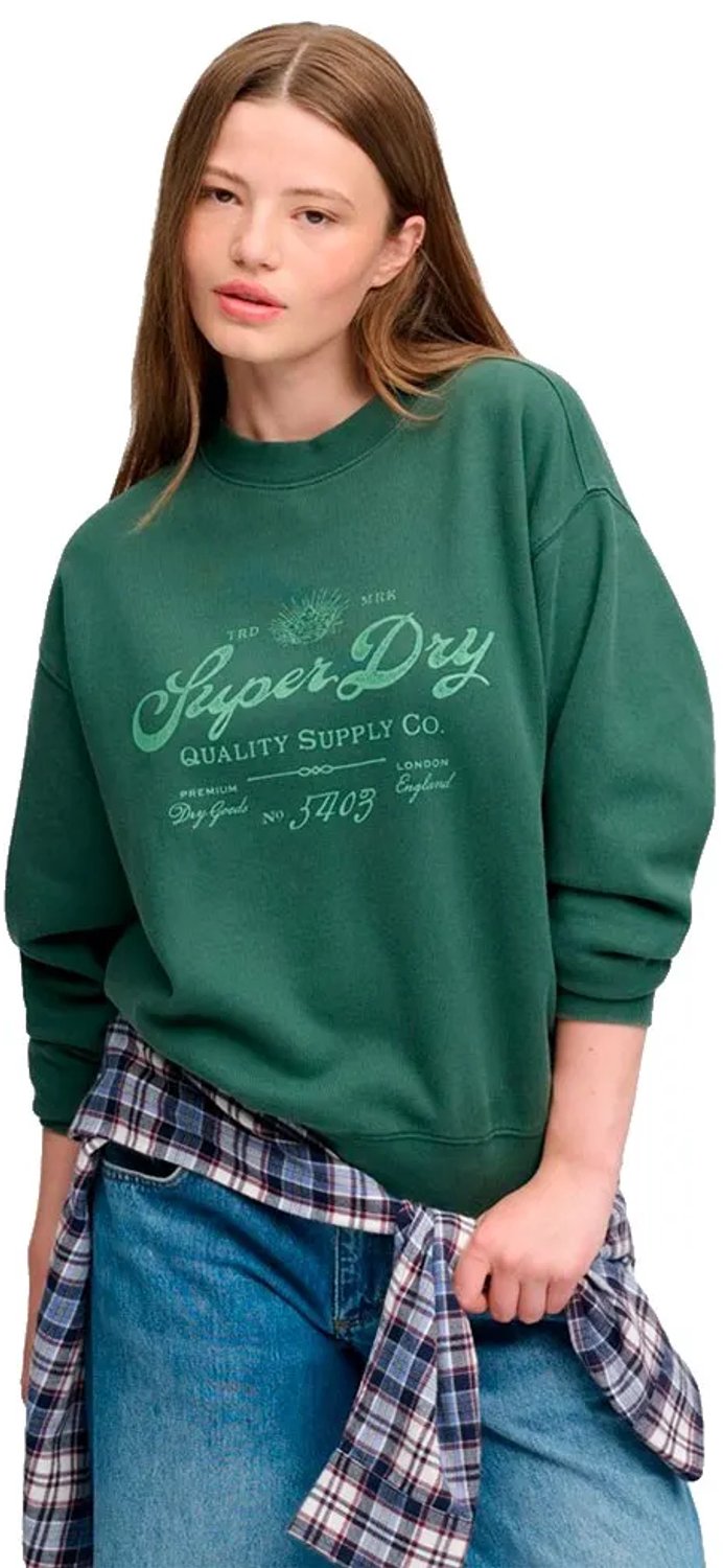 Superdry Vintage Workwear Crew Sweatshirt M Vrouw Groen