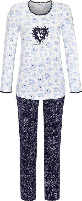 Blauwe pyjama met bloemen Ringella