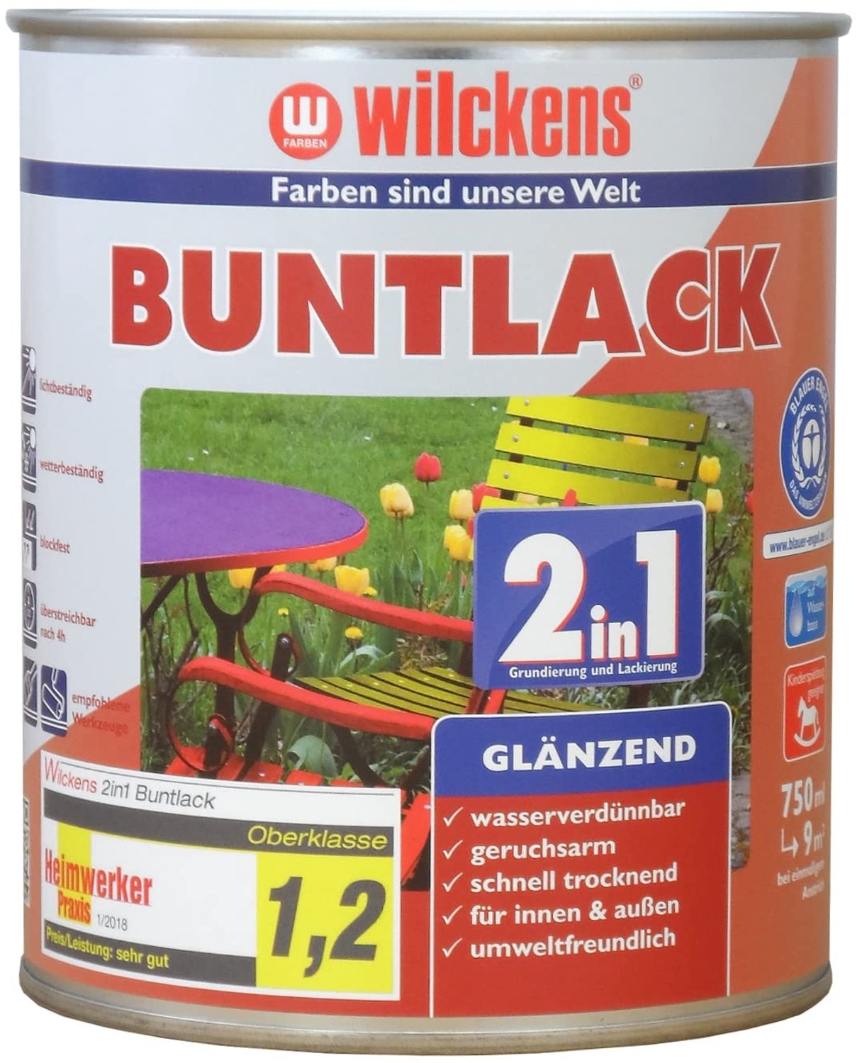 Wilckens Aflak Hoogglans Acryl RAL 3000 0,75 L