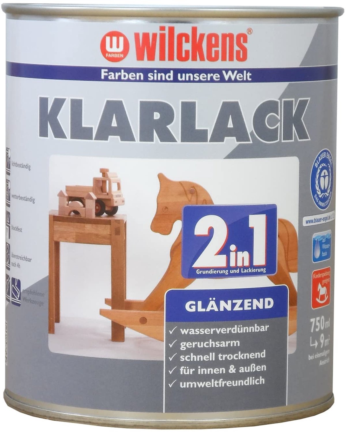 Wilckens Blanke lak Acryl Kleurloos 0,75 L Hoogglans