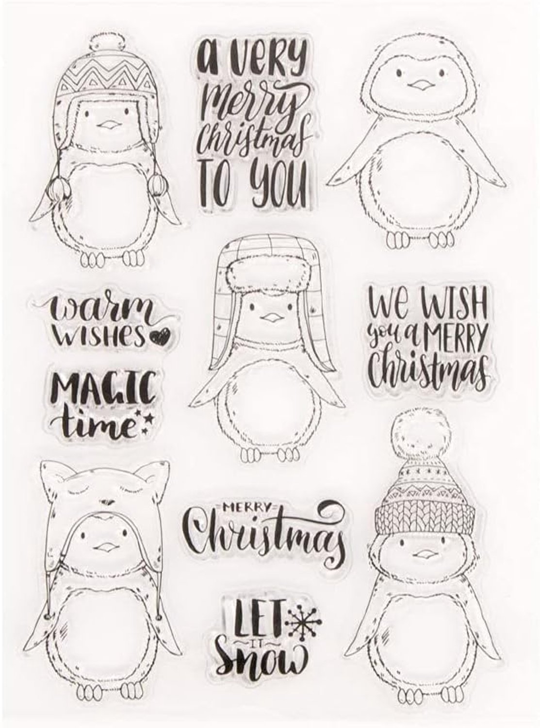 Kerststempel - Pinguïn - 11x15 cm - Hoogwaardige silicone - Perfect voor kerstkaarten maken - ShopVlot