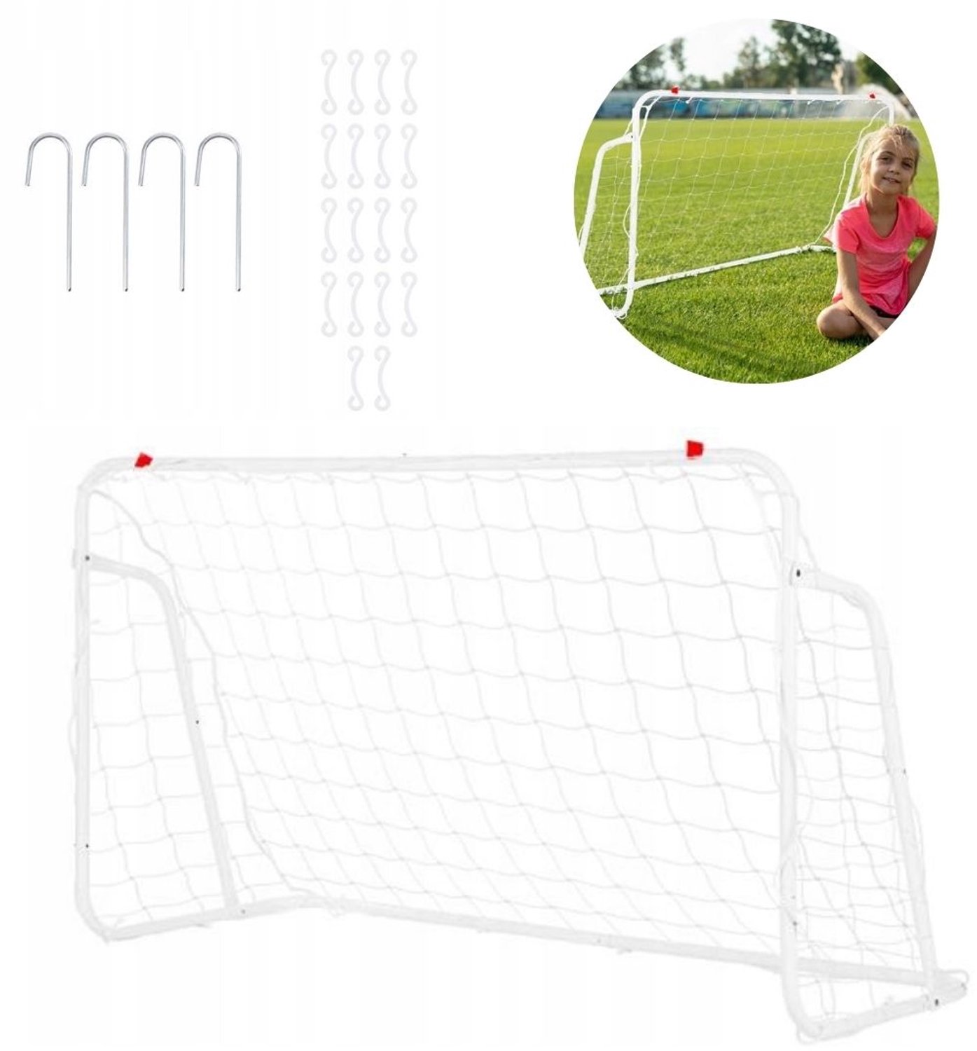 NILS BR8150 Draagbare Voetbaldoel met Net - 150x90 cm