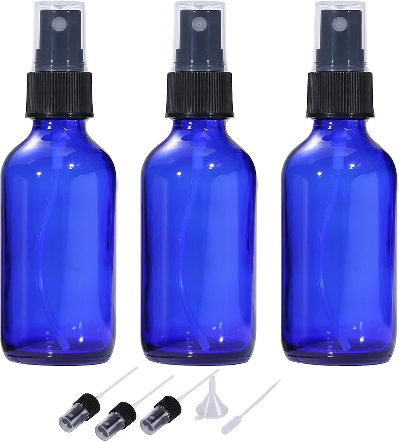 Sprayfles 60ml - Blauwe glazen fles - Herbruikbaar en duurzaam - Perfect voor essentiële oliën - ShopVlot
