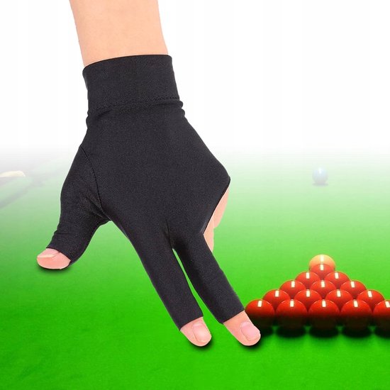 Biljart Handschoen 3 Vingers Links Elastisch Professioneel — afbeelding 2