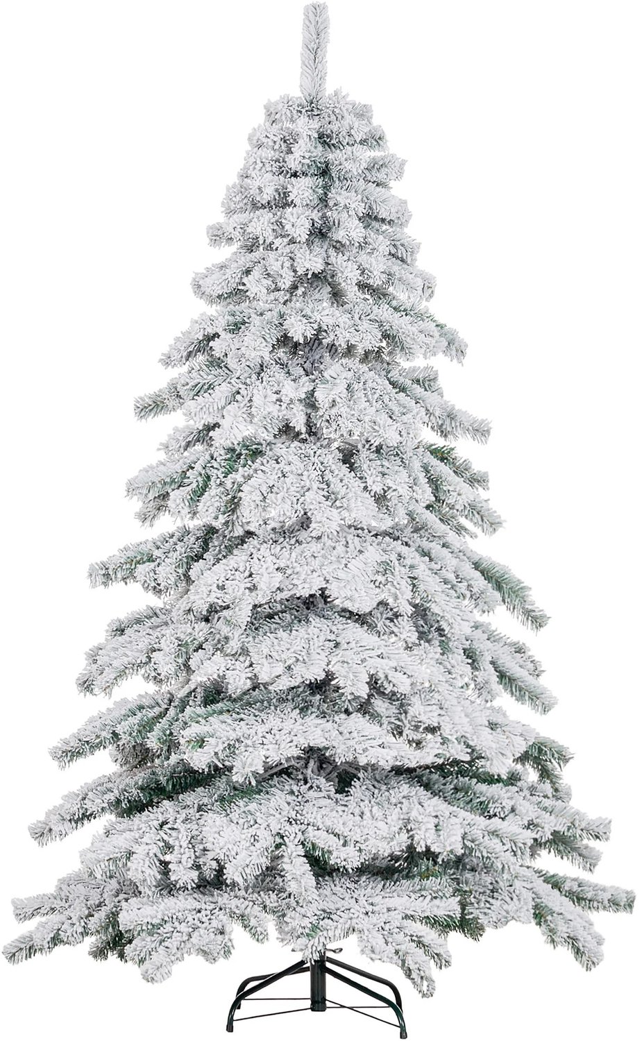 VILIMA - Kunstkerstboom - Kerstboom met kunstsneeuw - 627 takken - 180 cm hoog - Realistisch - Stabiel - Metalen poot - Makkelijk buigbaar
