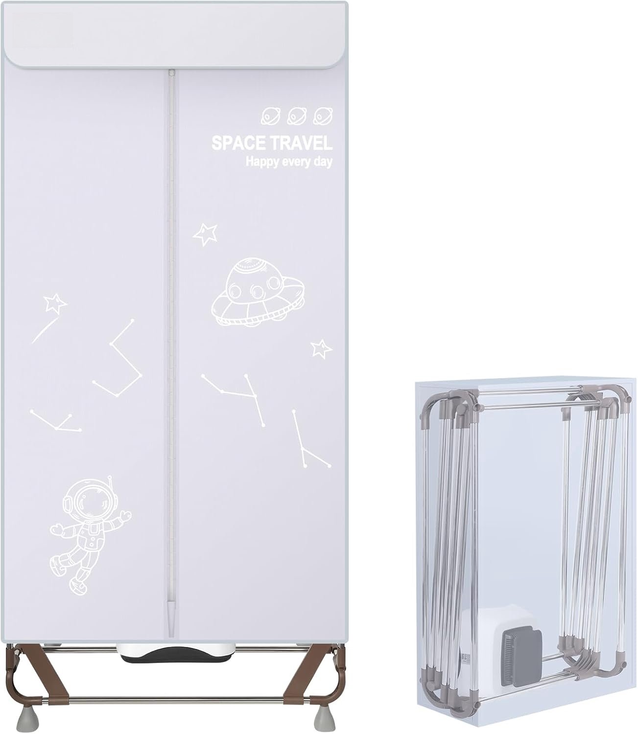 QEVA Elektrisch Droogrek - Droogrek Elektrisch - Verwarmde Droogrek - Grijs - 80cm x 47cm x 170cm