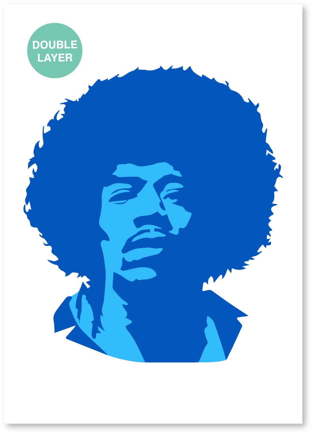Jimi Hendrix sjabloon - 2 lagen kunststof A3 stencil - Kindvriendelijk sjabloon geschikt voor graffiti, airbrush, schilderen, muren, meubilair, taarten en andere doeleinden