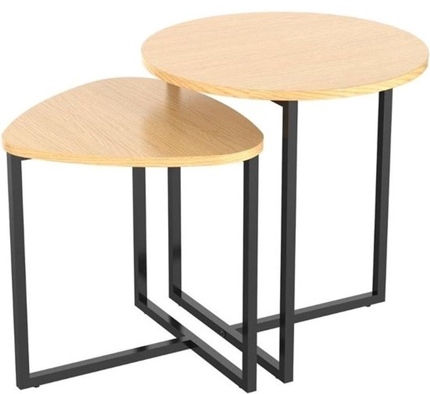 Set bijzettafels - Tafeltjes metaal - Woonkamer decoratie - Stalen constructie - 45 x 475 cm - Bruin