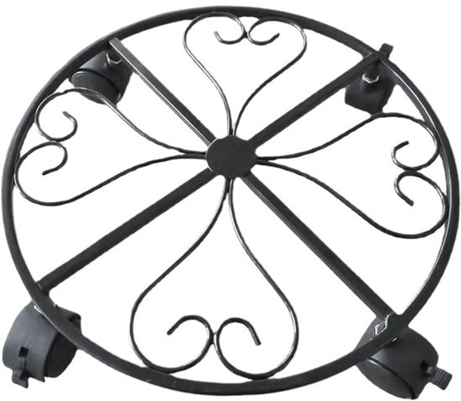 Plantenroller met wieltjes - Verrijdbare onderzetter planten - Planten verplaatsen - Hoge belasting stabiel - 30 cm - Zwart mat