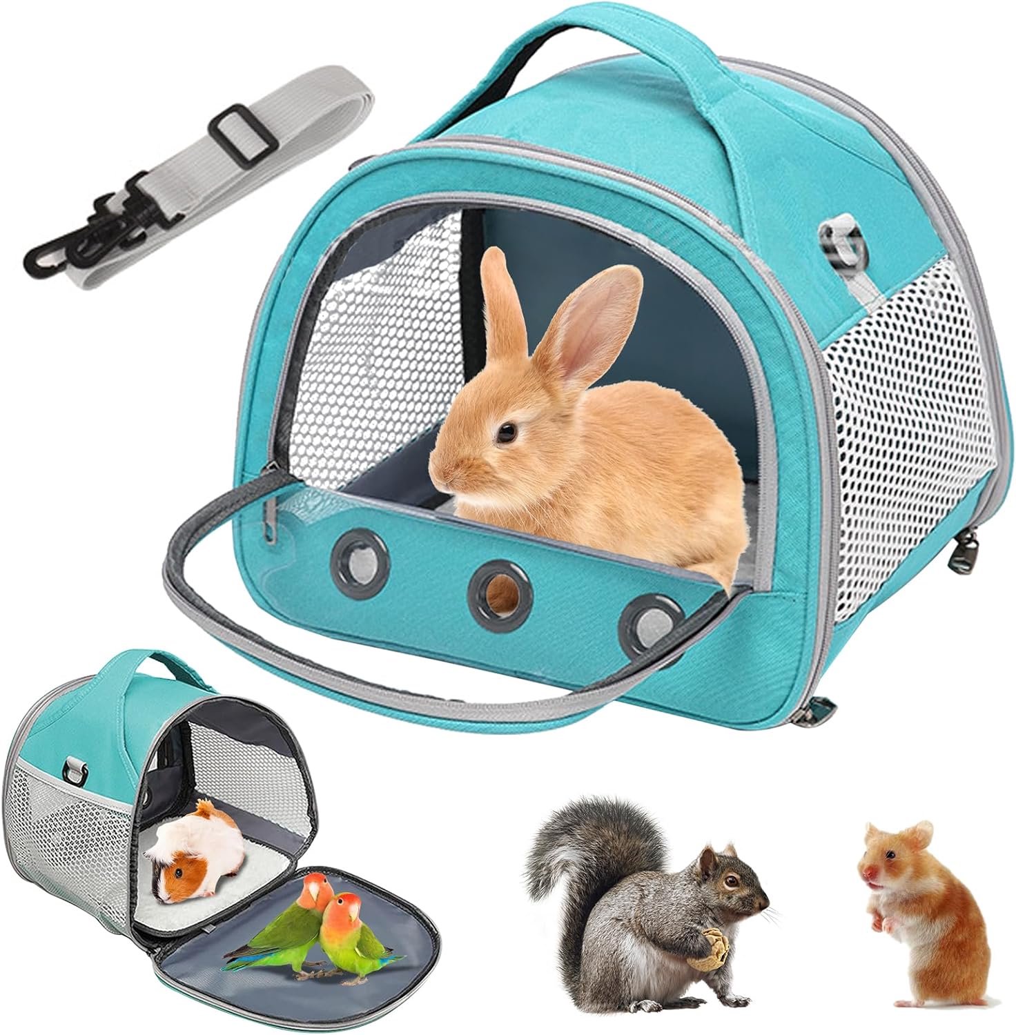 SnelShoppen - Draagbare Dierentransporttas 30x27x21 cm - Kleine Huisdieren Carrier Bag voor Vogels, Ratjes - Duurzaam Oxford & Ademend Net