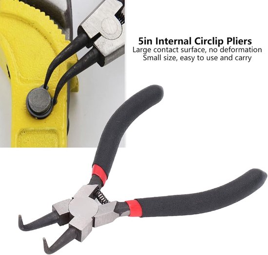 Internal Circuit Pliers with Curved Jaw 12.7cm Carbon Steel and Rubber Ring Removal Tool - ShopVlot — afbeelding 3