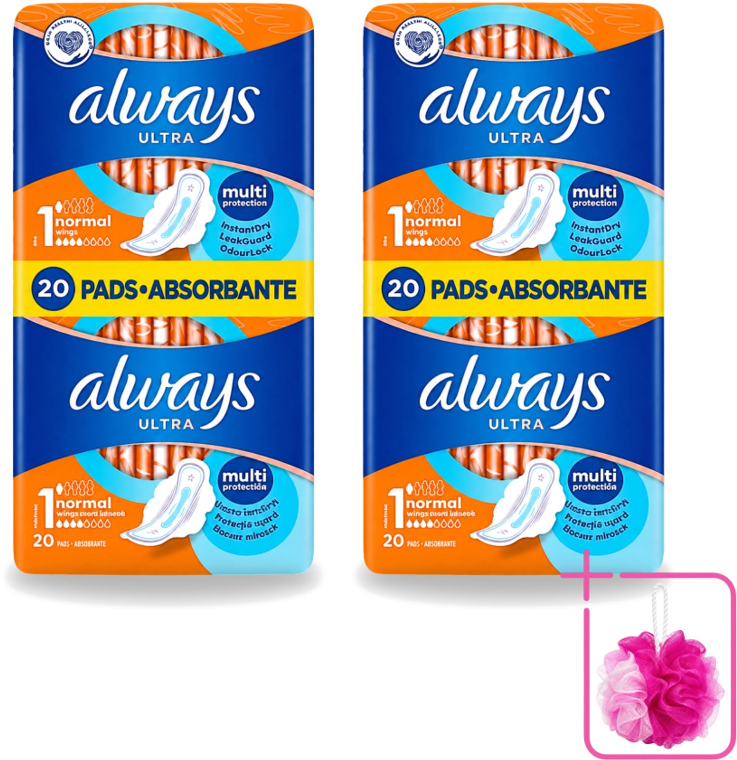 2 x Always Ultra - Maandverband - Met Vleugels - Duo Verpakking - 20 Maandverbandjes - Bulkverpakking - Maandverband - Menstruatie