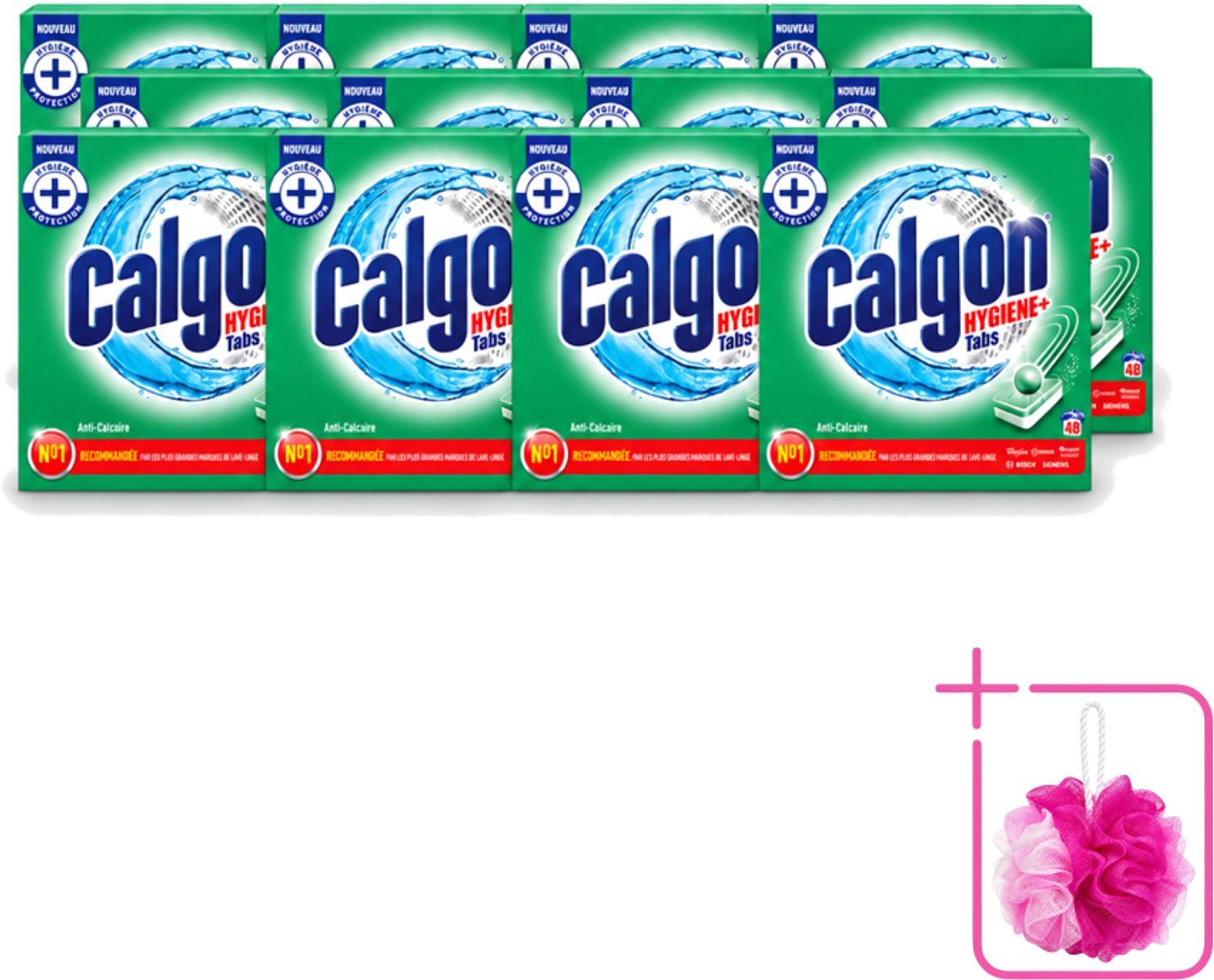 12 x Calgon - Wasmachinereiniger - Tegen Kalkaanslag - 48 Tabletten - Bulkverpakking - Wasmachine reinigen - Douchemop - Kalkafzetten
