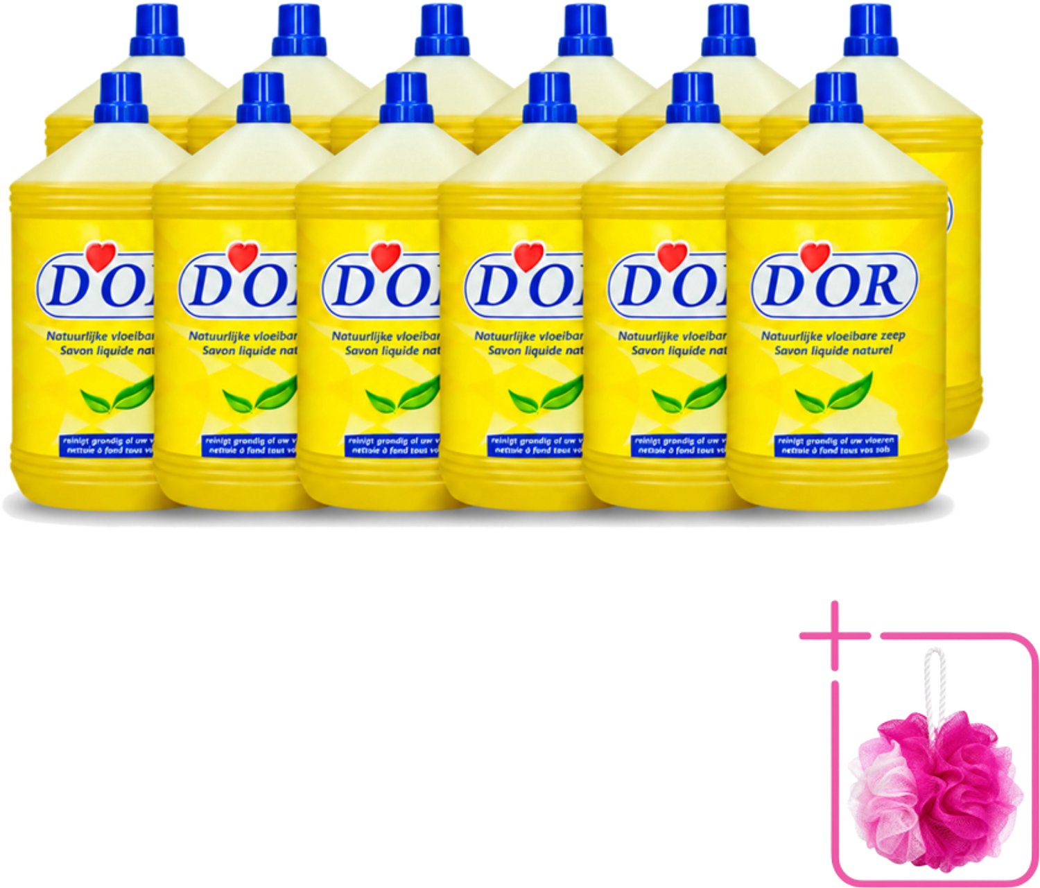 12 x D'Or - Natuurlijke Vloeibare Zeep - Voor Vloeren en Tegels - 5 liter - Bulkverpakking - Vloer reinigen - Douchemop - Vloer schoonmaken