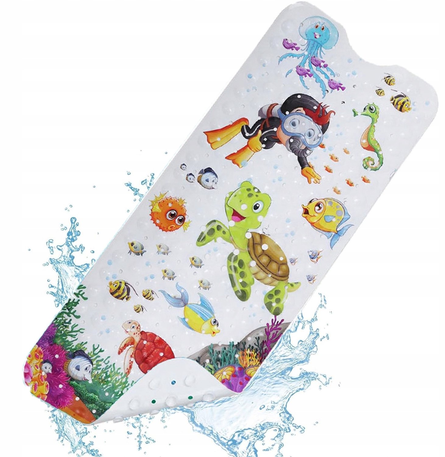 Antislip Badmat 100x40cm - Ocean World - Wasbaar & Veilig