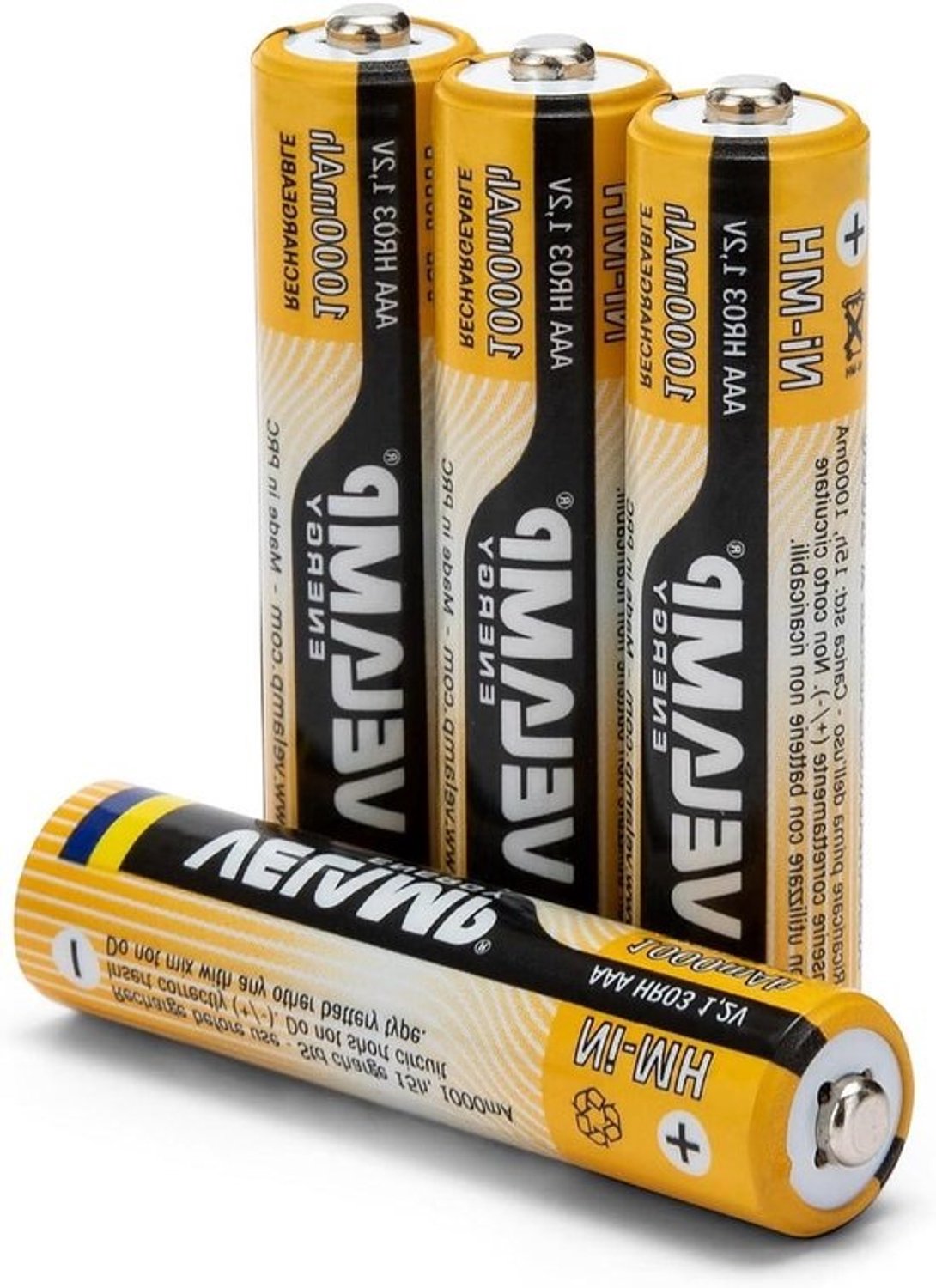 Oplaadbare Batterijen - AAA Mignon Set - Apparaten Voeden - Lage Zelfontlading - 4 Stuks 1000mAh - Oranje