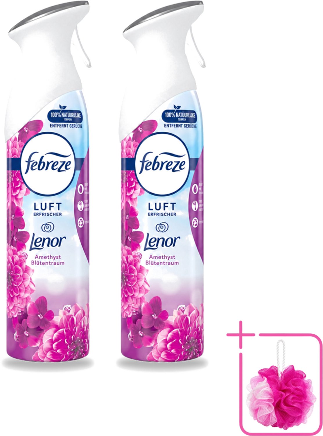 2 x Febreze Amethist Luchtverfrisser Spray - Frisse Bloemen Geur - 300ml - Bulkverpakking - Luchtverfrisser - Geurverwijdering