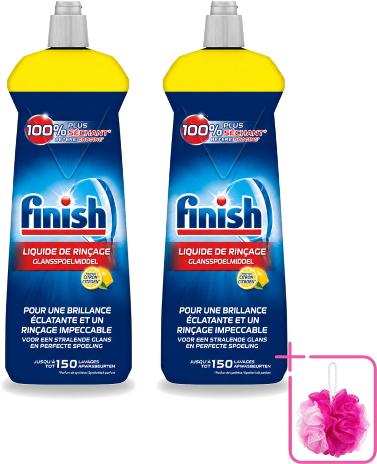 2 x Finish – Glansspoelmiddel – Citroen – 800 ml - Bulkverpakking - Glansspoelmiddel citroen - Glansspoelmiddel