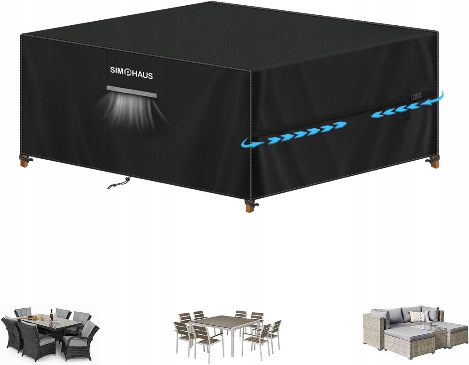 Waterdichte Tuinmeubelhoes 160x130x90 cm - Oxford 420D