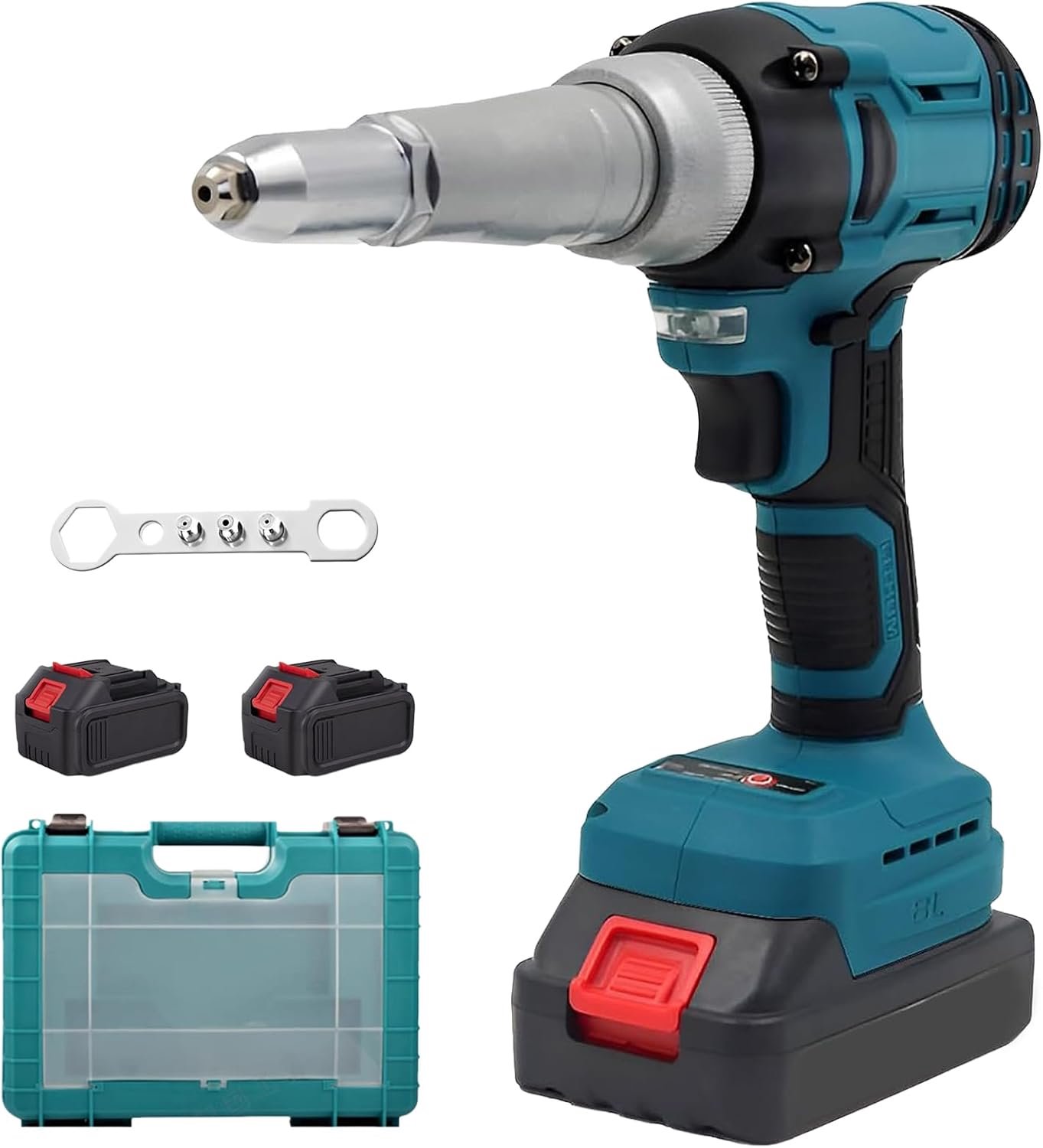 Rivettechniek 21 V automatische elektrische klinkmachine - Brushless 20.000 N - Inclusief 2 accu's 1300 mAh - ShopVlot