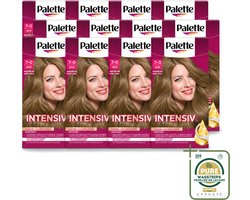 12 x Poly Palette - Haarverf - Donkerblond 500 - 115ml - Wasstrips - Haarverf - Donkerblond - Langdurig Kleur - Grijsdekking - Marula Olie