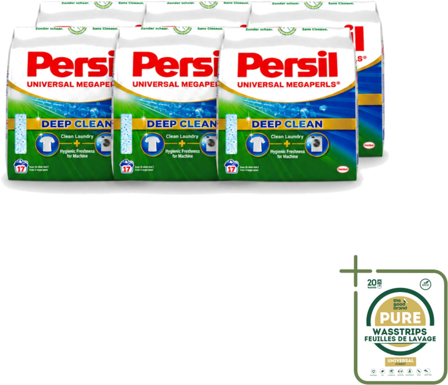 6 x Persil Universal Megaperls - Waspoeder - Witte en Gekleurde Was - 17 Wasbeurten - Wasstrips - Waspoeder - Was - Wasmiddel - Wasbeurten - Vlekverwijdering