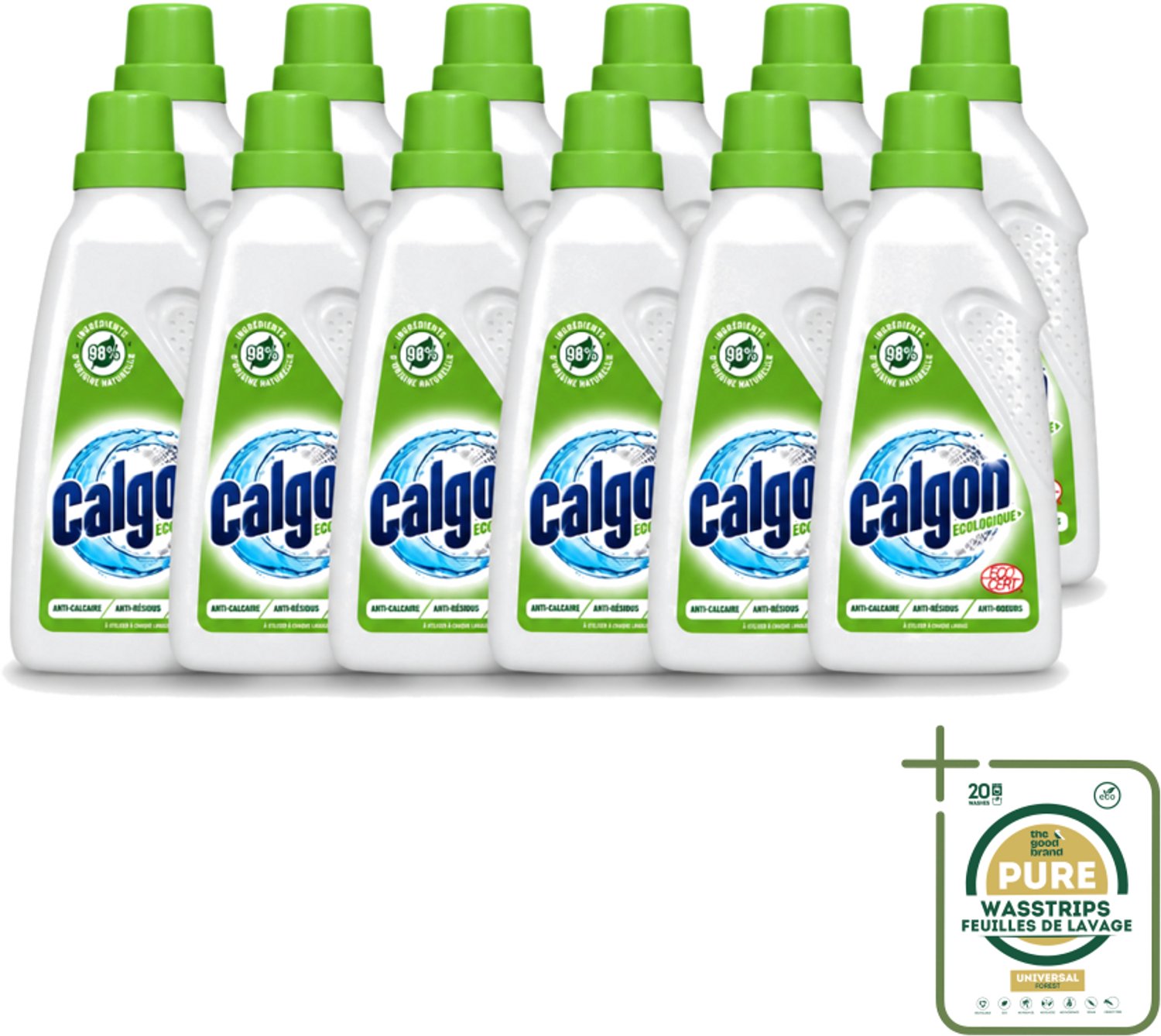 12 x Calgon - Wasmachinereiniger - Gel - Ecologisch - Tegen Kalkaanslag / Wasmiddelresten / Geuren - 750ml - 15 Wasbeurten - Wasmachine Reinigen - Kalkaanslag Voorkomen - Wasmiddelresten Verwijderen - Geuren Neutraliseren - Ecologische Reiniger