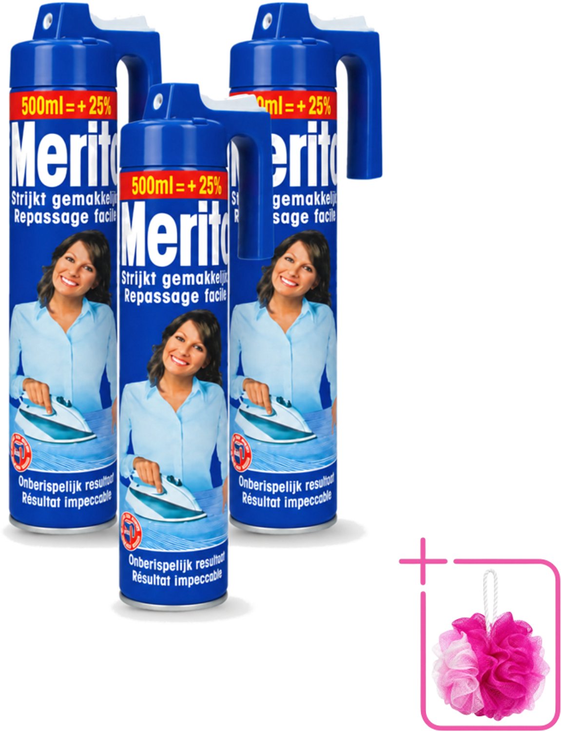 3 x Merito - Strijkspray - 500 ml - Bulkverpakking - Strijkspray - Douchemop - Linnen strijken