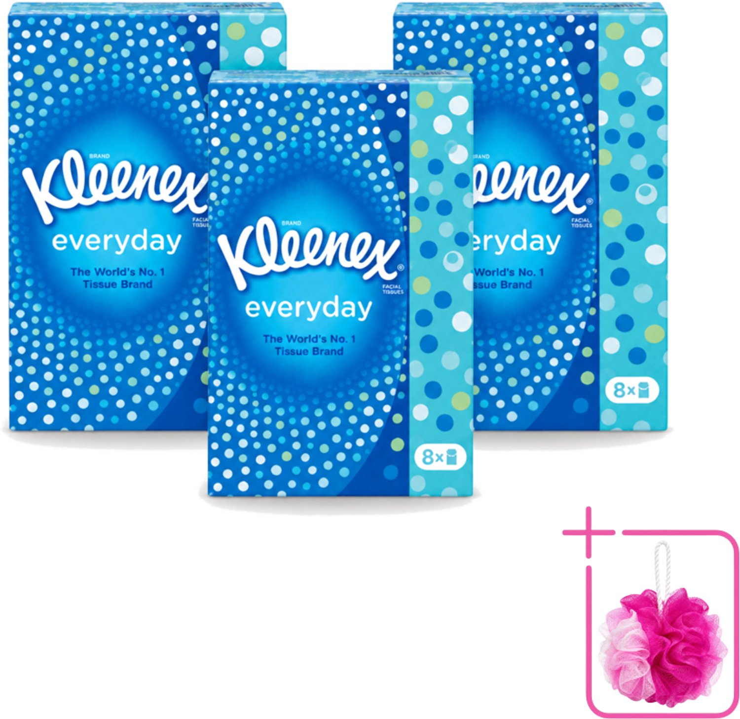3 x Kleenex - Zakdoekjes - Everyday - 8 Pakjes Zakdoekjes - Bulkverpakking - Zakdoekjes - Douchemop - Schoonmaak