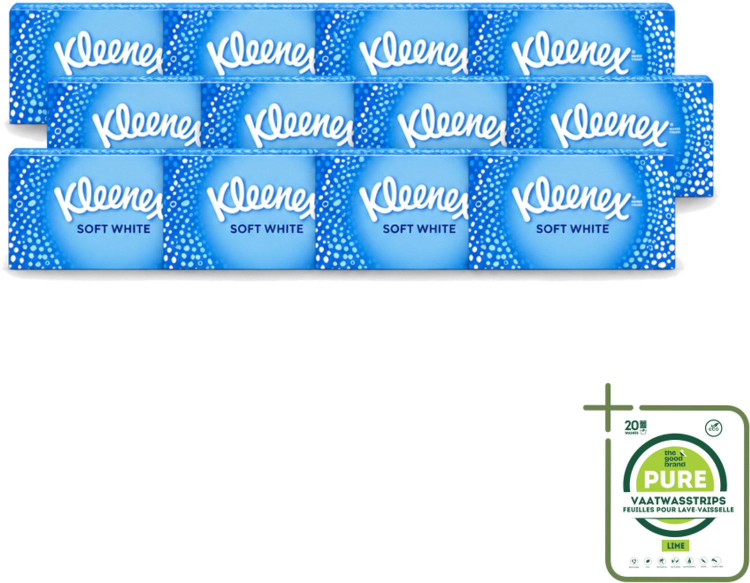 12 x Kleenex - Tissues - Soft White - 70 Tissues - Grootverpakking - Vaatwasstrips - Kleenex Tissues - Tissue - Tissuepapier - Tissue Voor Verkoudheid - Tissue Voor Neus