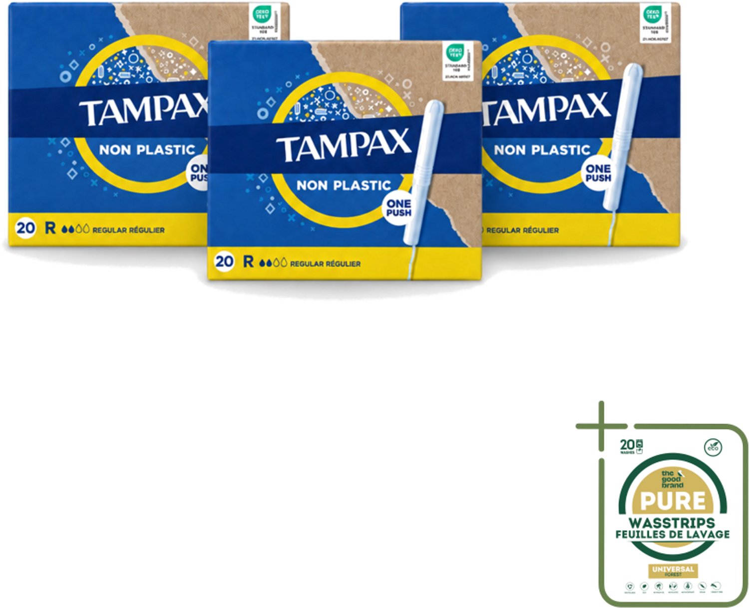 3 x Tampax – Tampons – Regular – Kartonnen inbrenghuls - Tampons - Menstruatie - Katoen - Absorberende Kern - Kartonnen Inbrenghuls