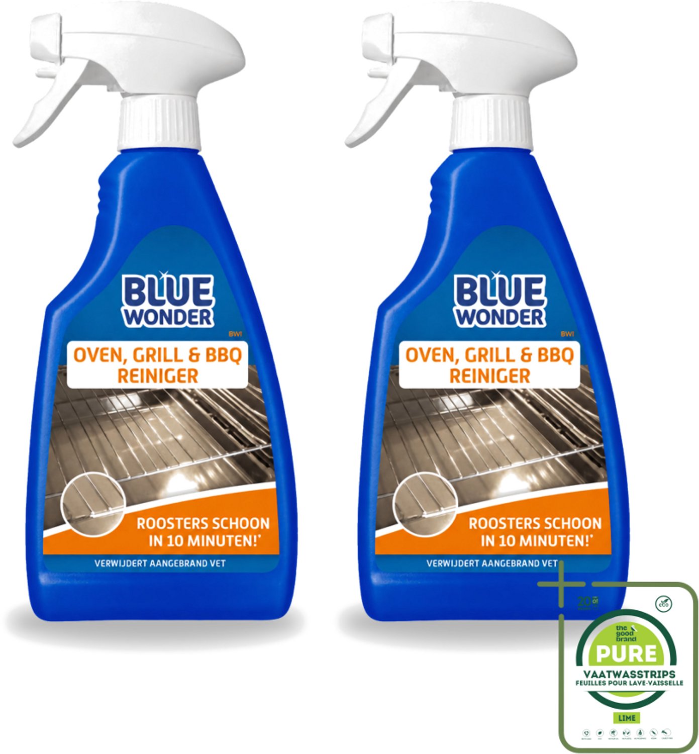 2 x Blue Wonder - Oven & Grill Reiniger - Diepe Reiniging - 500 ml - Grootverpakking - Oven Reinigen - Grill Reinigen - BBQ Reinigen - Vet Verwijderen - Vuil Verwijderen